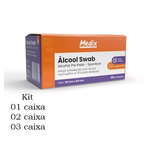 Álcool Swab Isopropílico 70% Lenço Umedecido Me