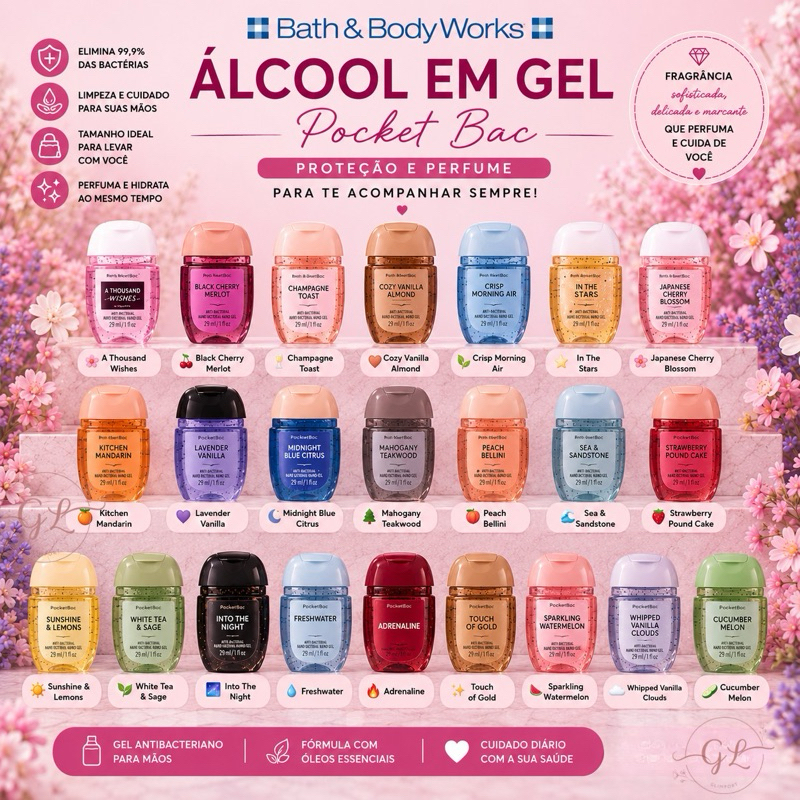 Álcool em Gel Bath E Body Works PocketBac Importa