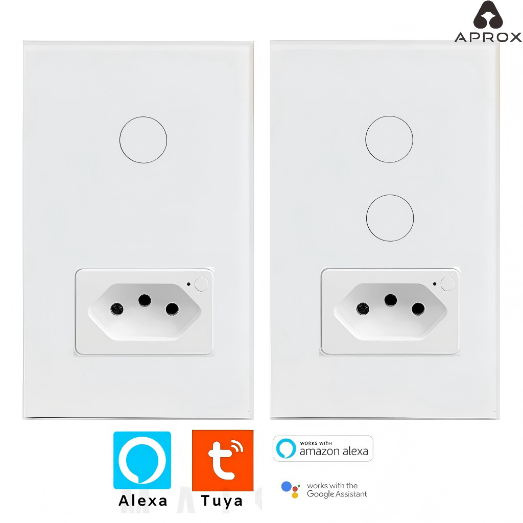 Interruptor Inteligente 1/2 Botão Com Tomada WiFi