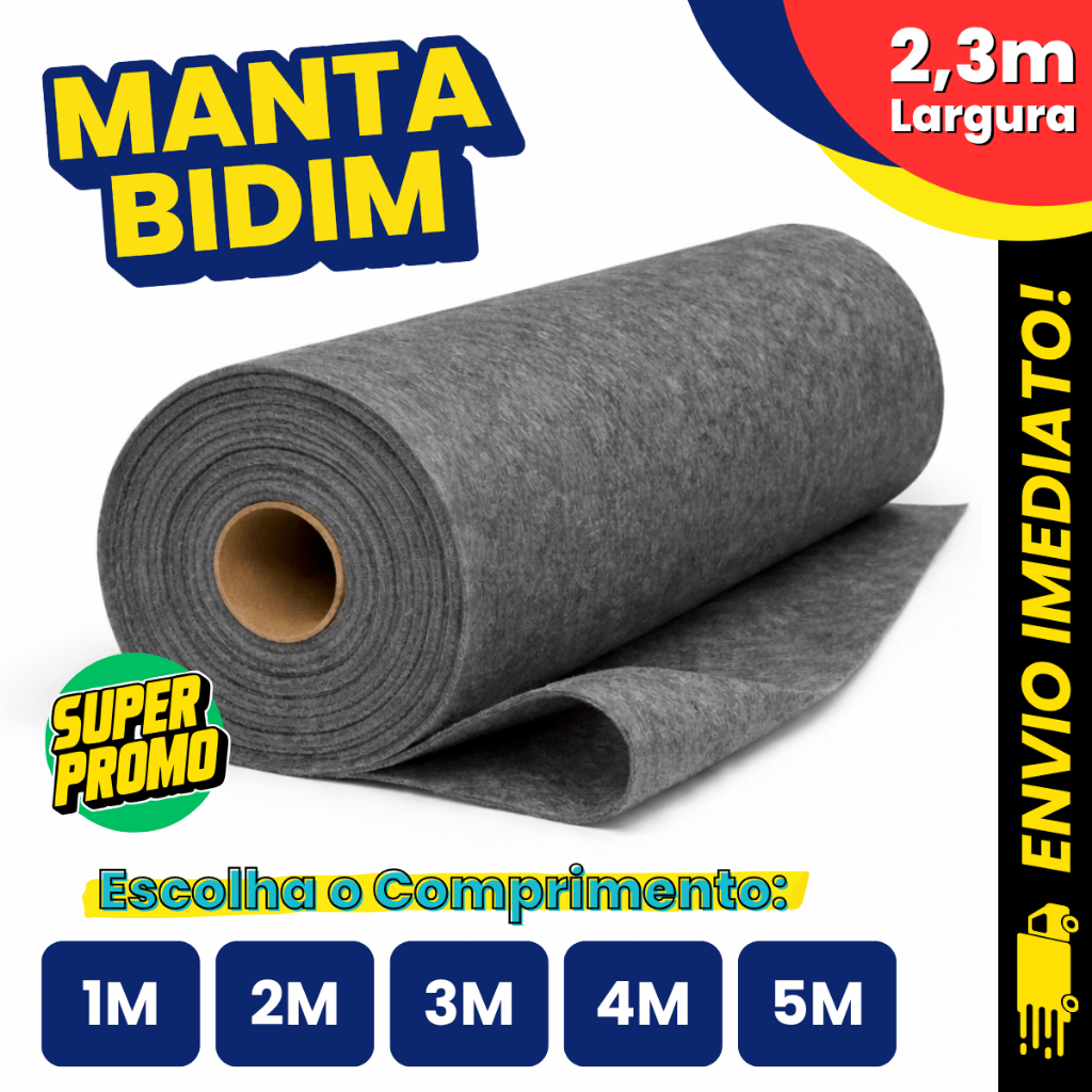 Manta Bidim 2,3m Largura Drenagem Geotêxtil Jardi