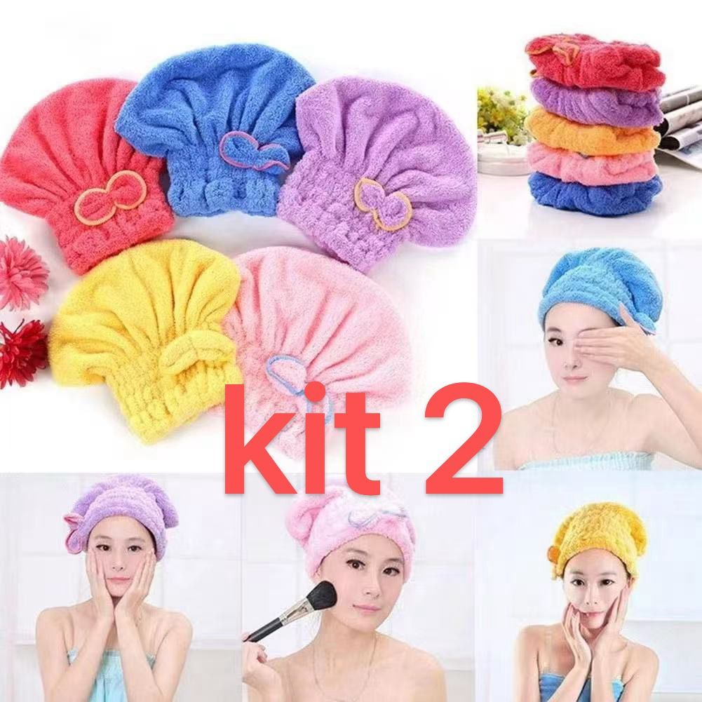 kit2 Touca para seca cabelo Mágica Touca de Banho