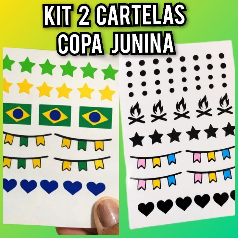 Kit 2 Cartelas Festa Junina E Copa Junina