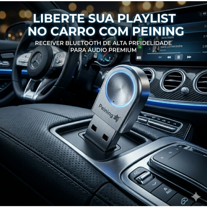 Adaptador Bluetooth PEI-BTA04 USB Receptor Áudio 