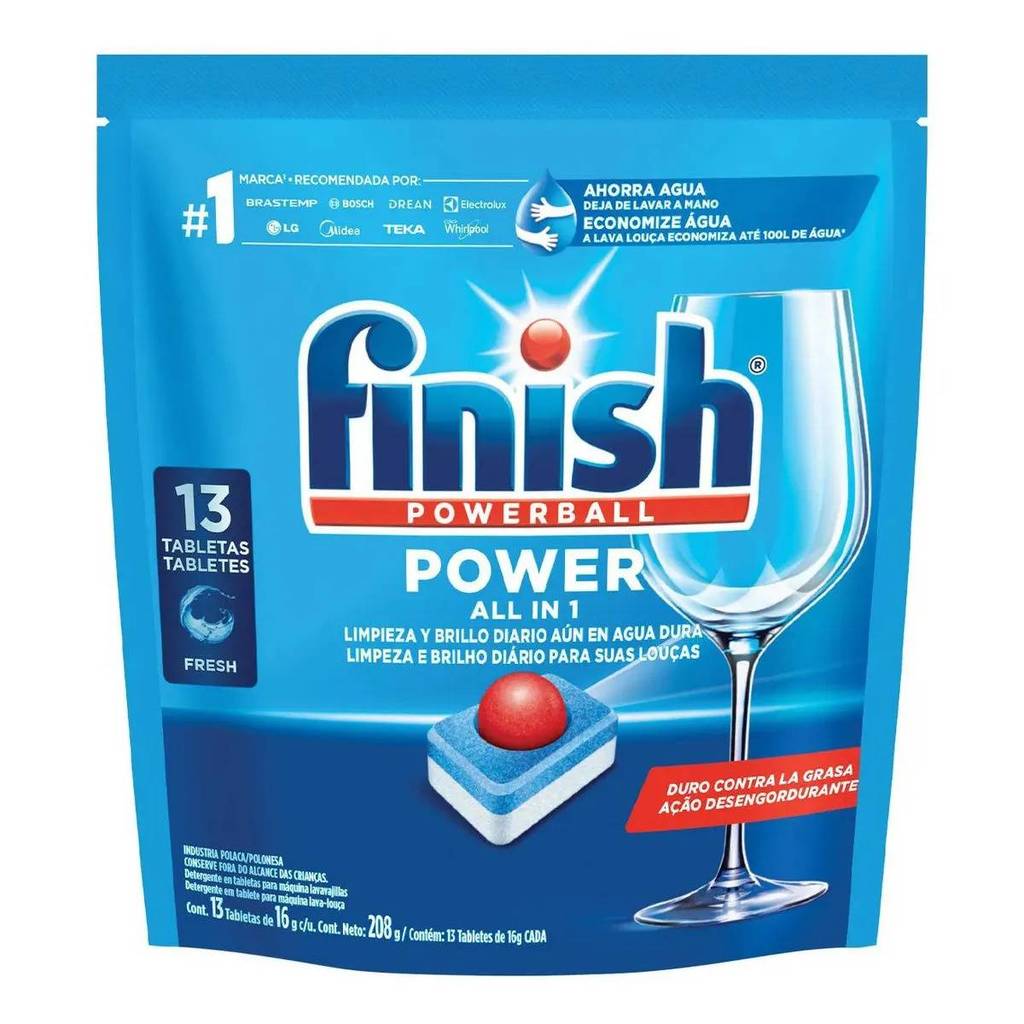 Detergente Finish Para Máquina Lava Louças 13 Ta