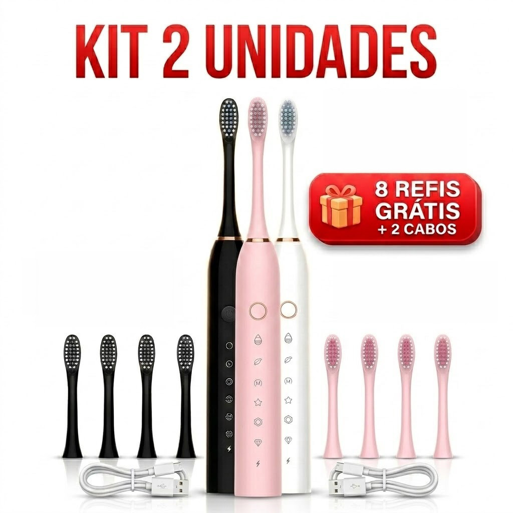 Kit 2 Escova de Dentes Elétrica Sonic – Rec