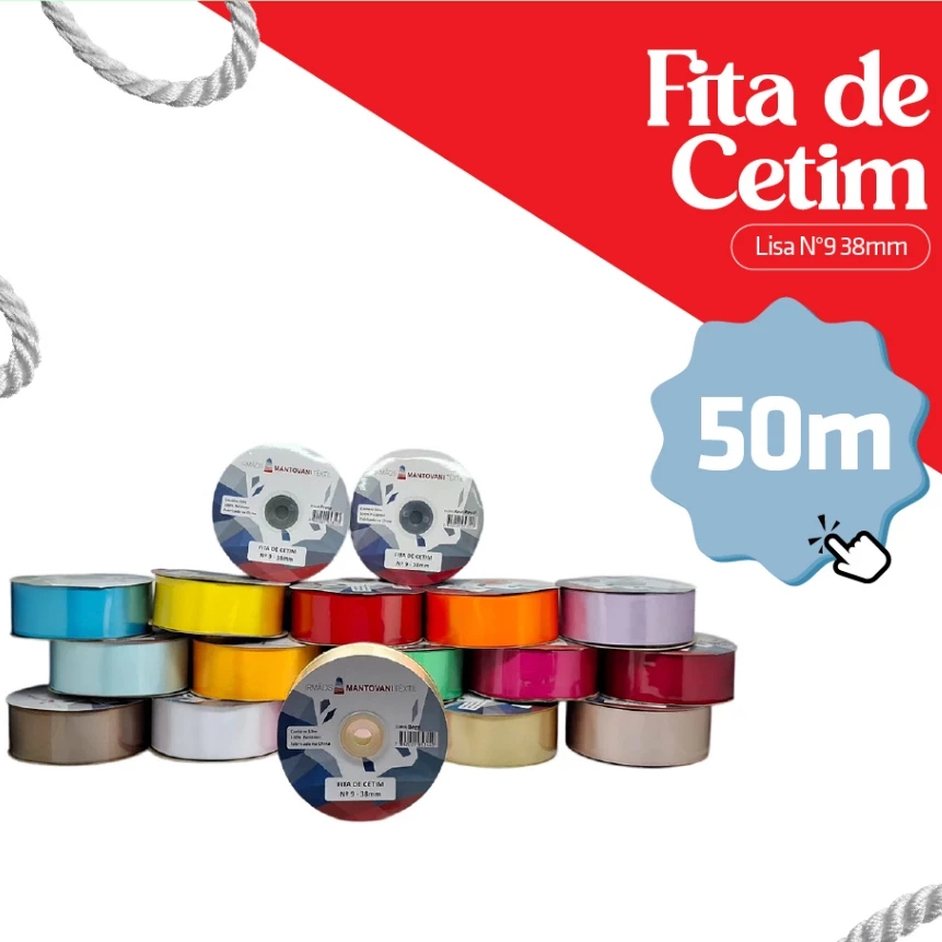 Fita de Cetim 38mm N9 Rolo 50 Metros Para Laços A