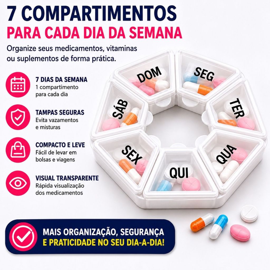 kit organizador porta rémedios e Comprimidos prá