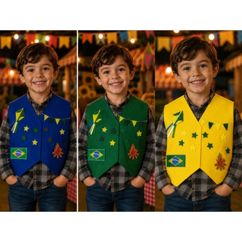 Colete de feltro festa junina do Brasil / blusa Co