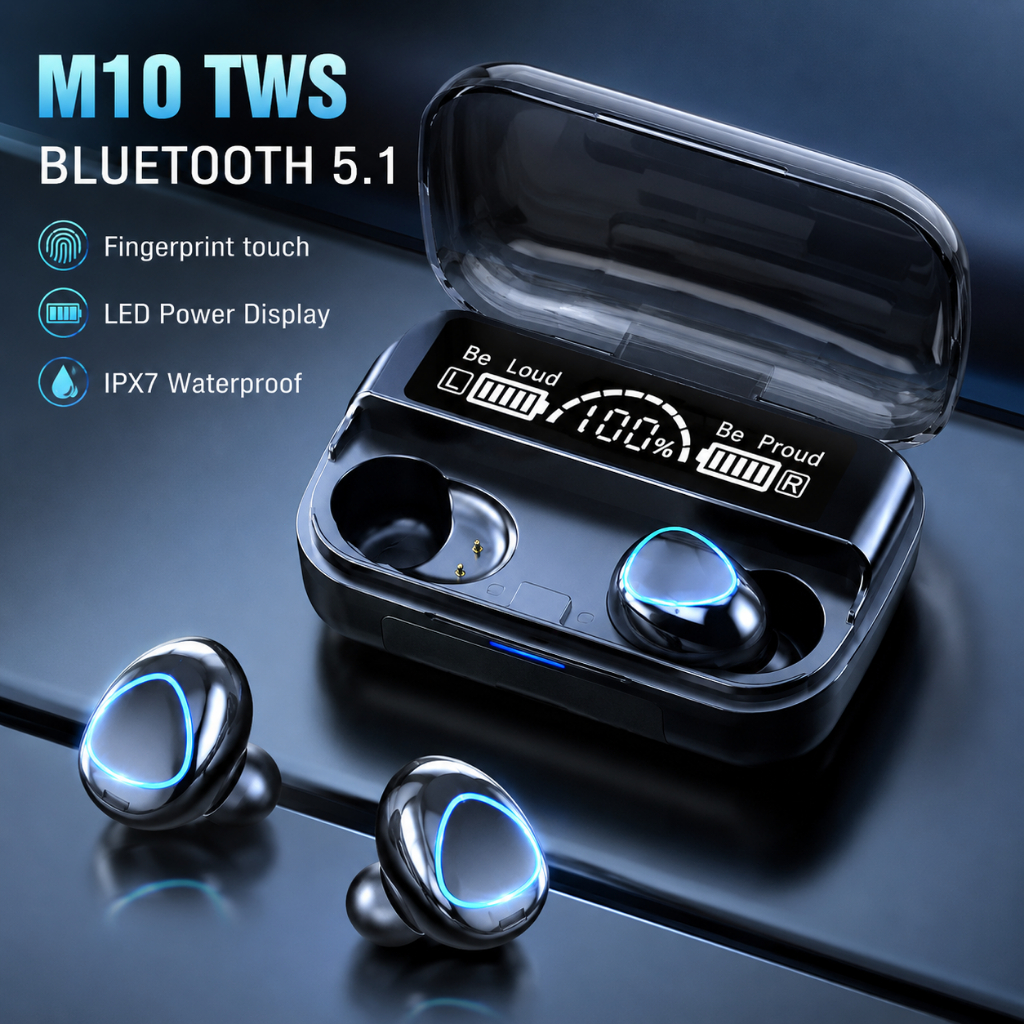 M10 Bluetooth Earphone Super Bass HiFi Stereo Wire