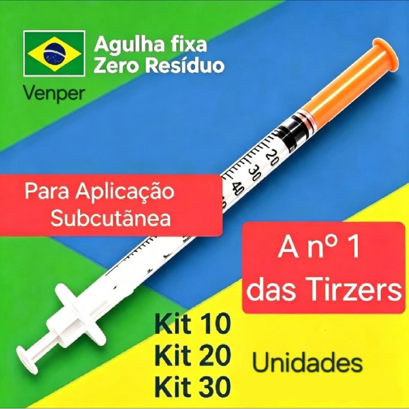 Seringa para Insulina  Agulha 6mmx0,25mm Fixa, Kit