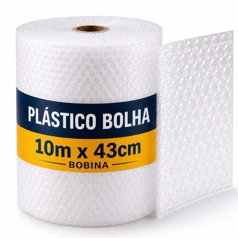 Plástico Bolha 43cm x 10m Resistente Ecommerce Ve