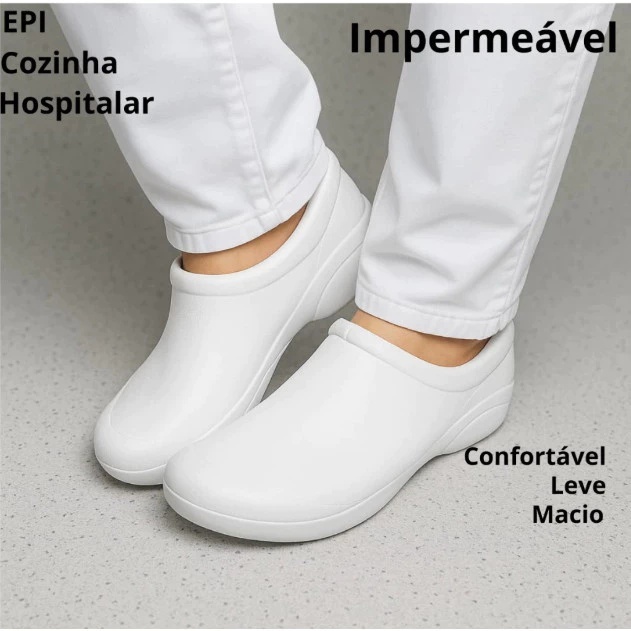 Sapato Fechado EPI, Antiderrapante  Hospital, Cozi