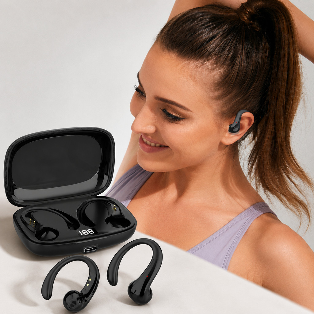 Fone de Ouvido Esportivo com Suporte Orelha Anti-q