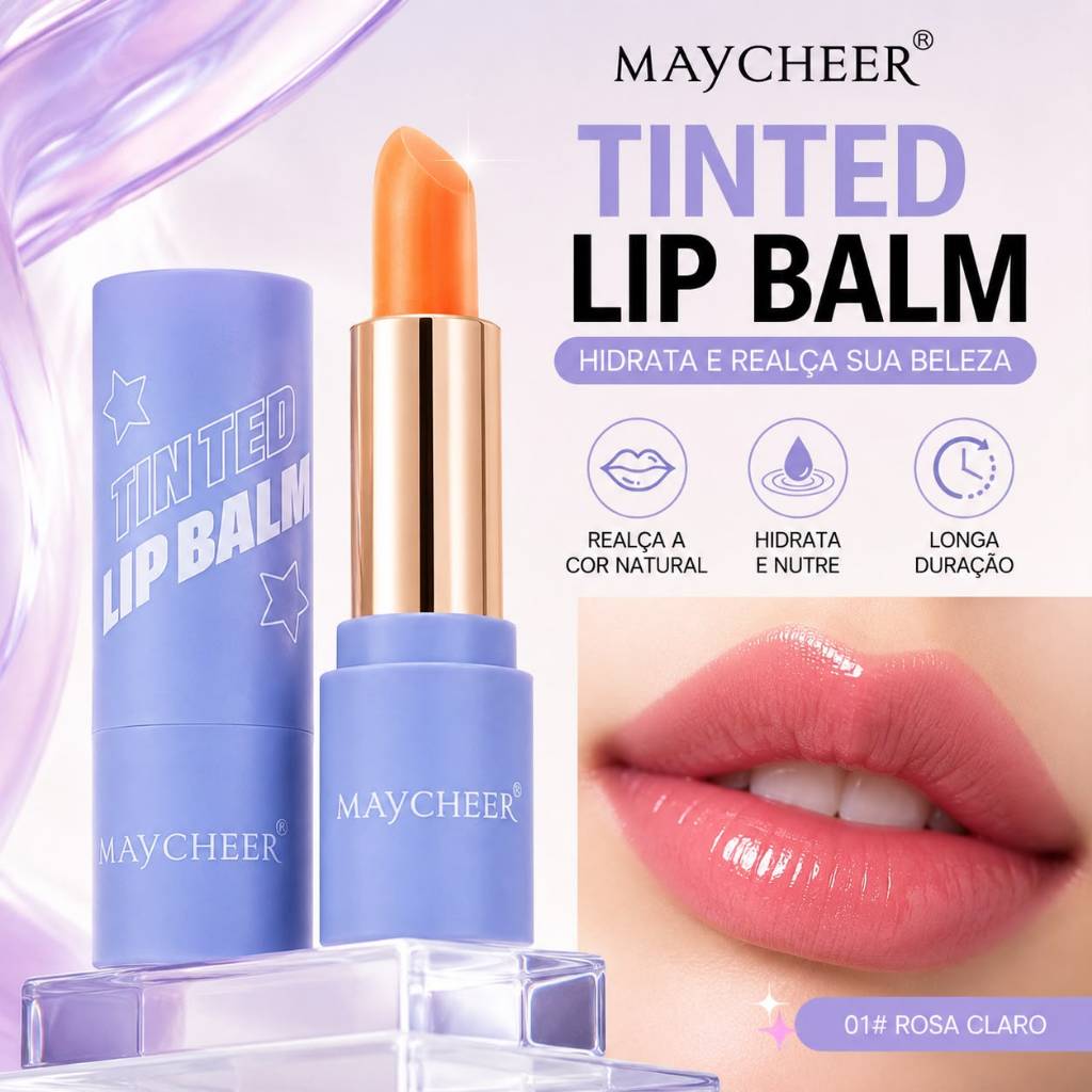 Batom Mágico Tinted Lip Balm Muda de Cor Conforme