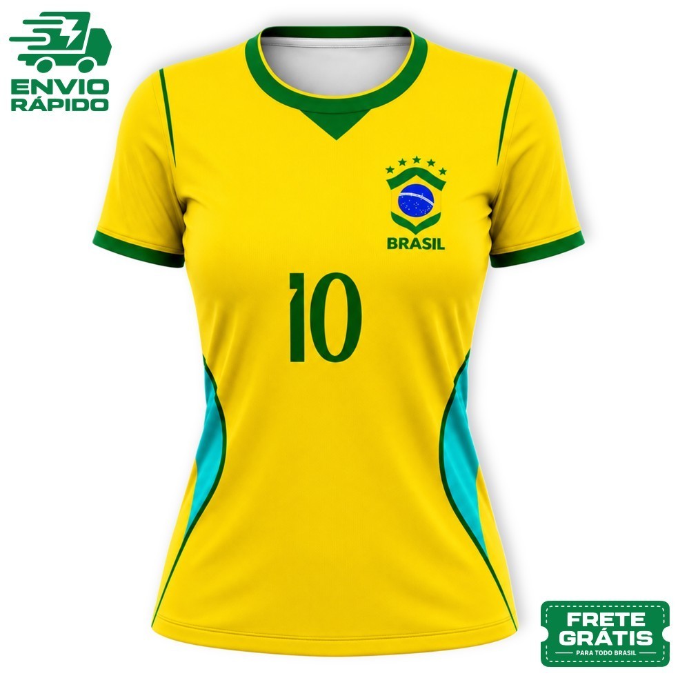 Camisa Camiseta Baby Look T-shit Seleção Brasil