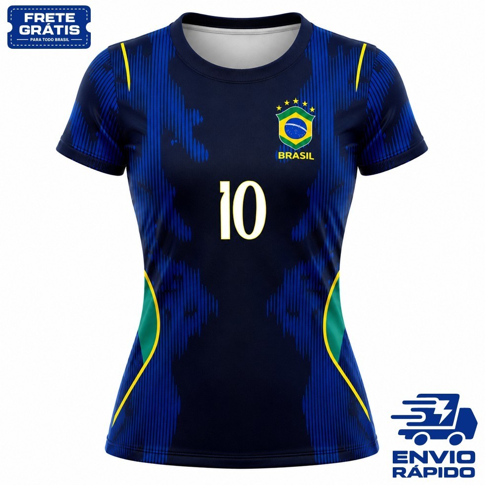 Camisa Baby Look Camiseta T-shit Seleção Brasil