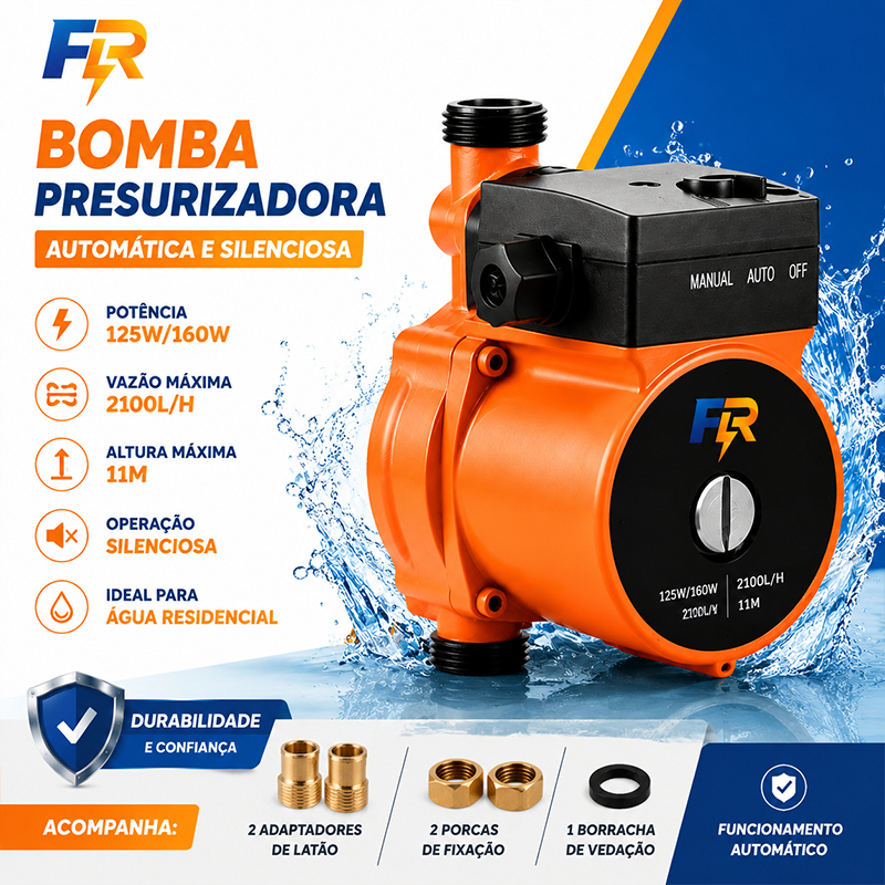 Bomba Presurizadora Automática 125W/160W Silencio