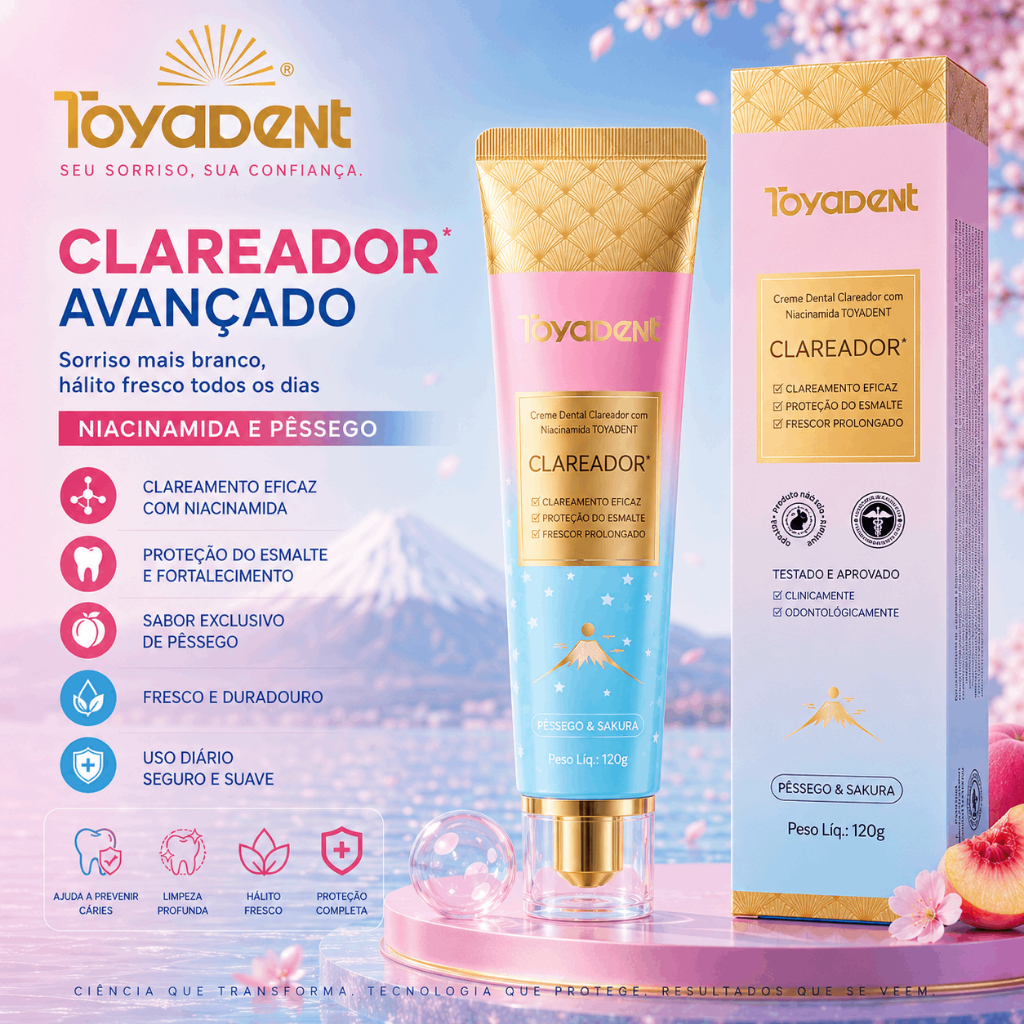 TOYADENT Creme Dental com Niacinamida, Limpeza Ava