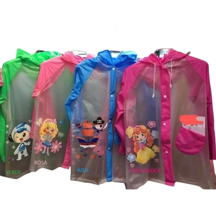 Capa de Chuva Infantil Reforçada Impermeável Tam