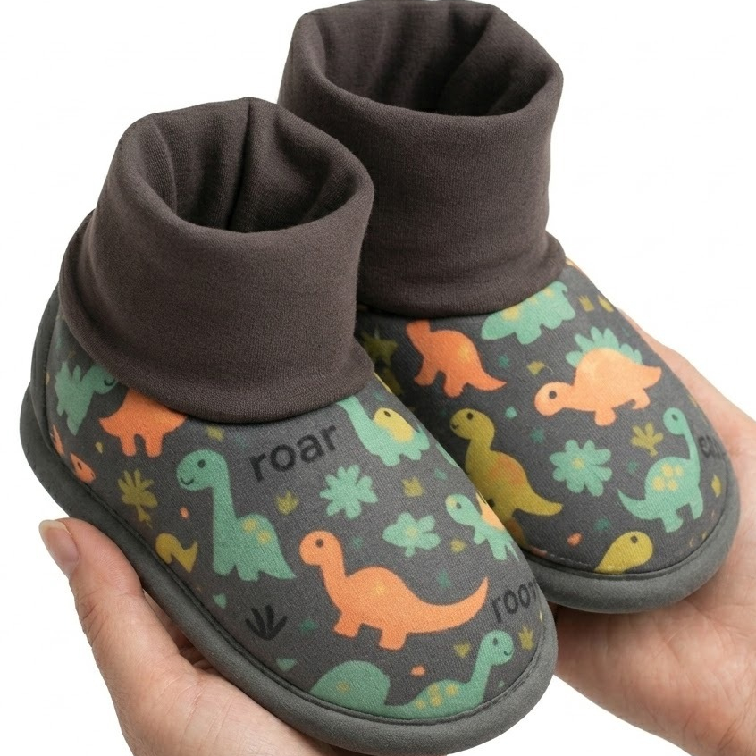 Pantufa Bota Infantil Dinossauro Quentinha Confort