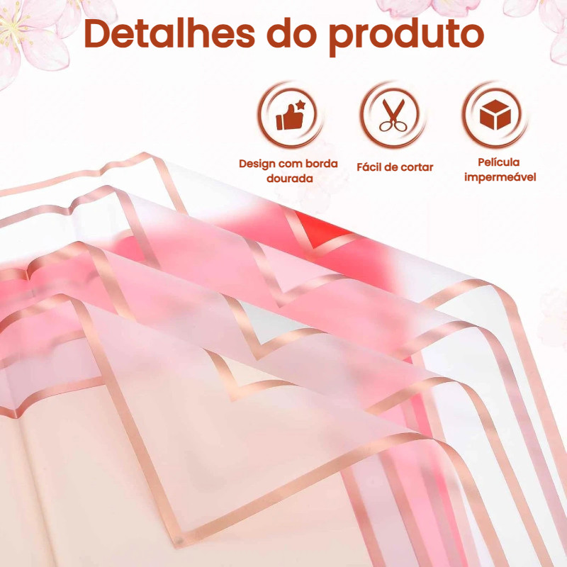 Kit 20 Decorado Border Line Dourado 57cm x 57cm Fo
