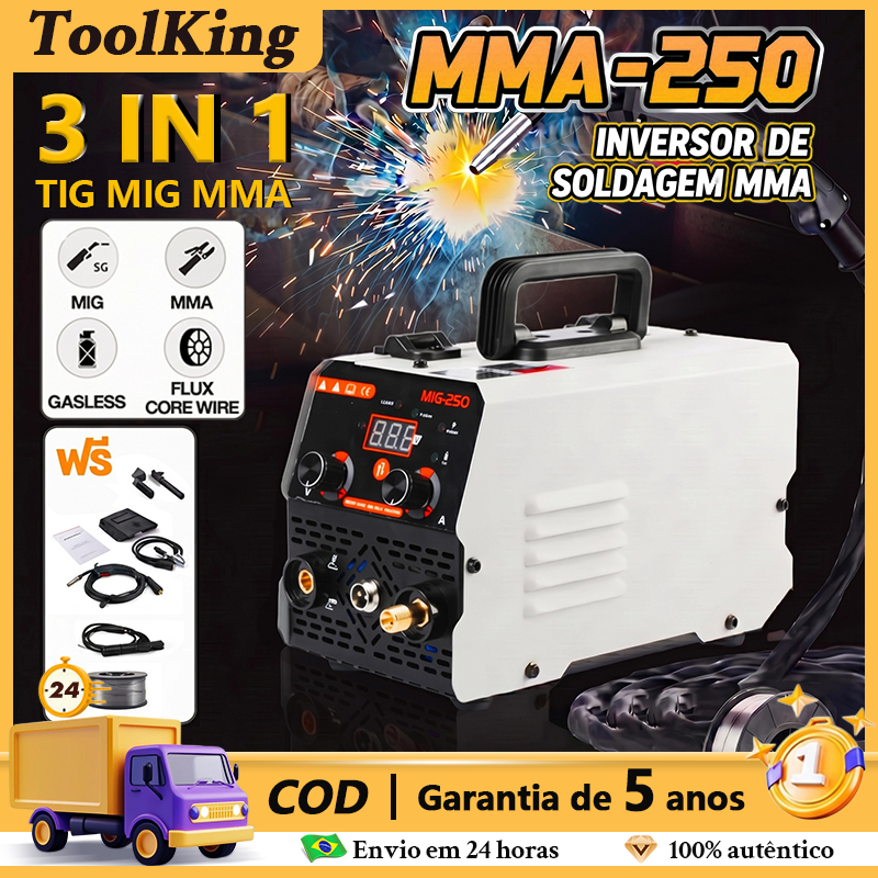 Envio local MIG-250 Sem Gás Máquina de Solda Inv