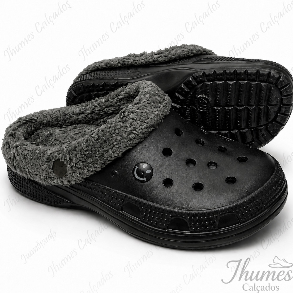 Babuche Masculino Forrado Pelúcia Inverno Antider