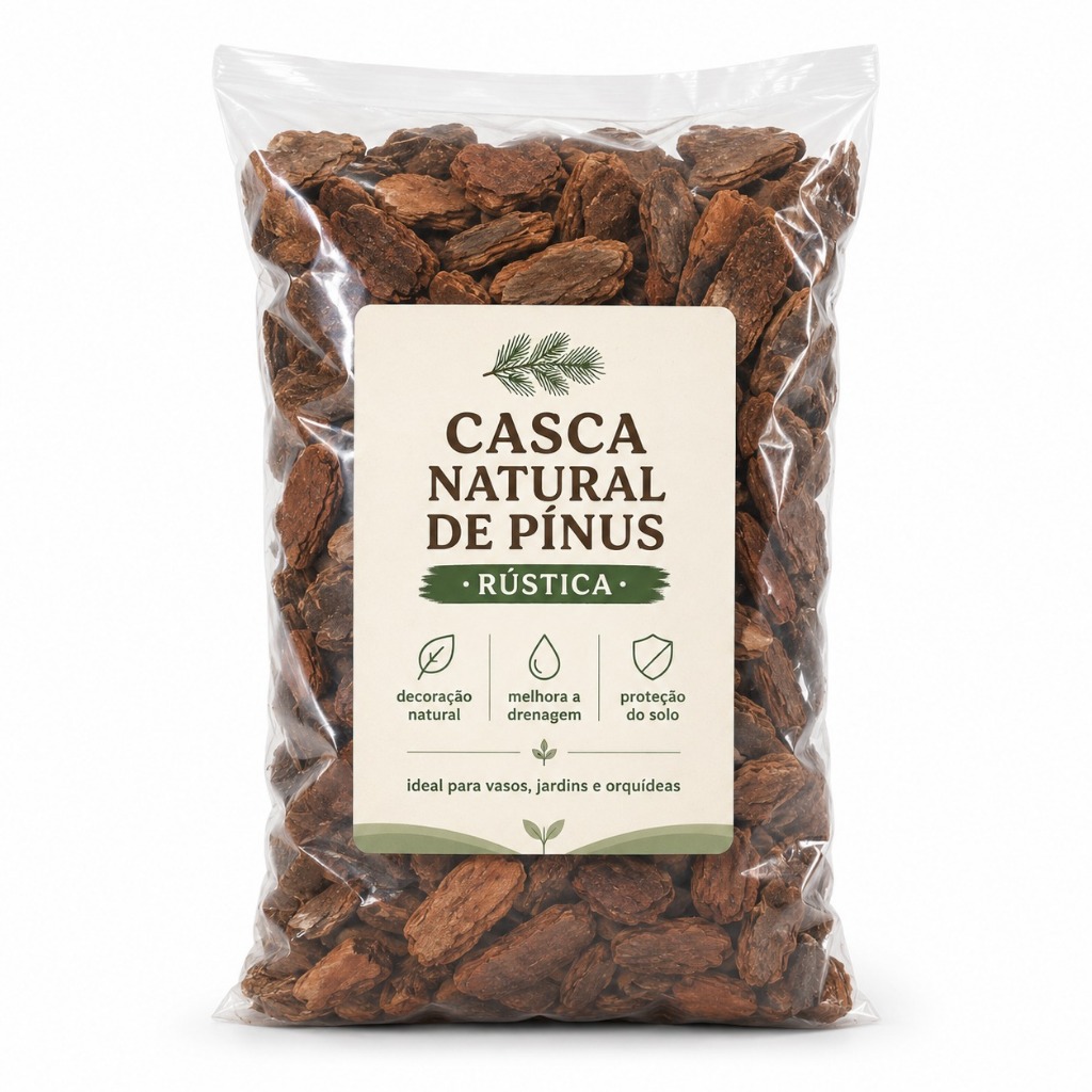 Casca de Pinus Natural Rustica Pronta Para uso Orq