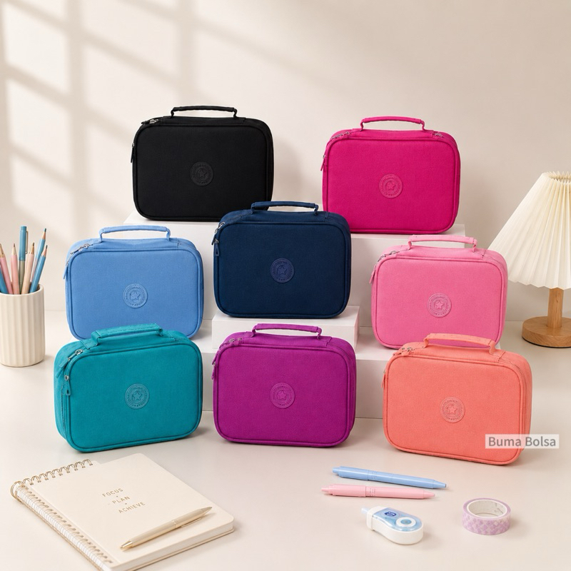 Estojo Escolar Grande Capacidade Box Jumbo Com Div