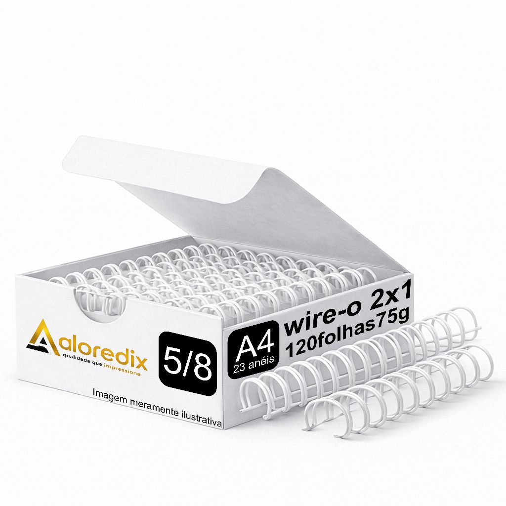 WIRE-O PARA ENCADERNAÇÃO 2X1 A4 5/8 120 FLS BRAN