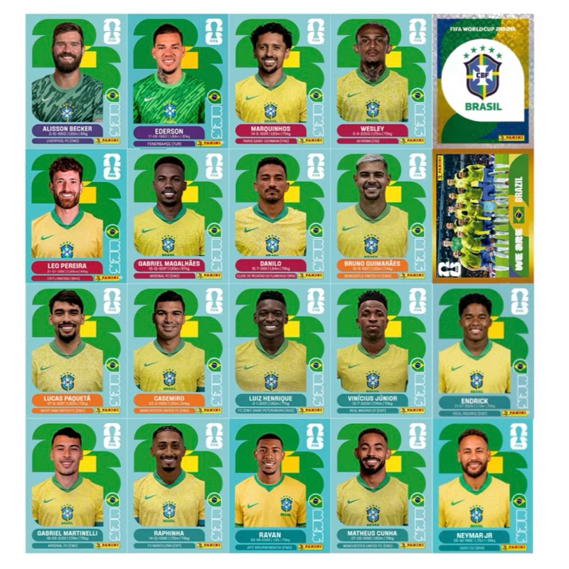 KIT FIGURINHAS COPA – BRASIL, PORTUGAL, ARGE
