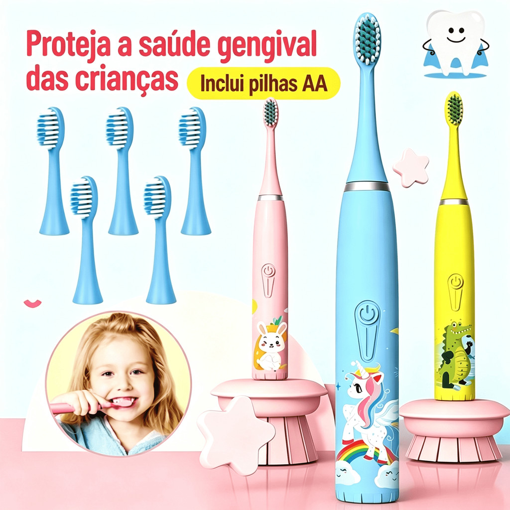 Escova Dental Elétrica Ultra-Sônica Para Crianç