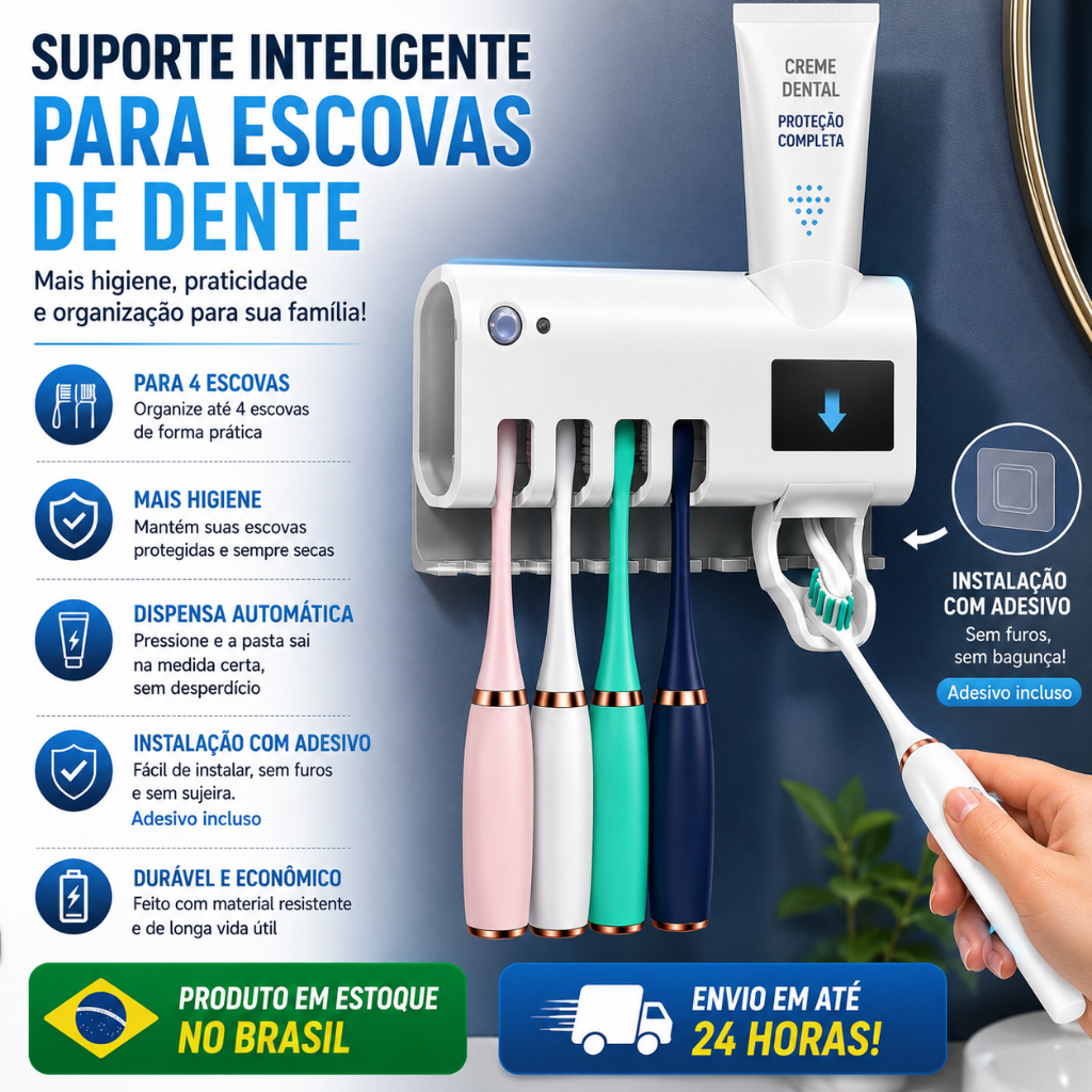 Suporte Inteligente para Escovas de Dente com Disp