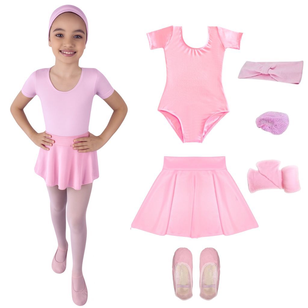 Kit Ballet Infantil 6 Itens Uniforme Bale Completo