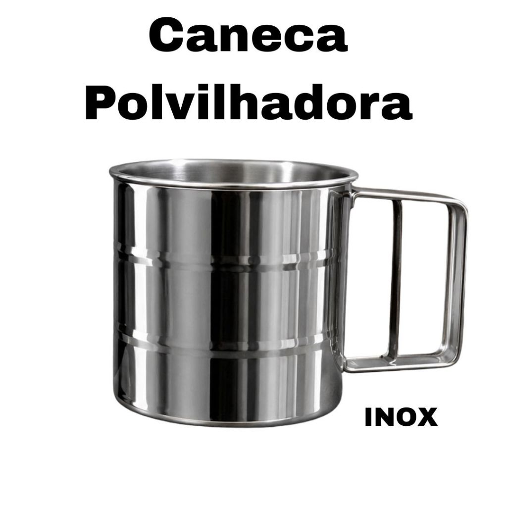 Caneca Polvilhadora Inox para Tapioca Farinha de T