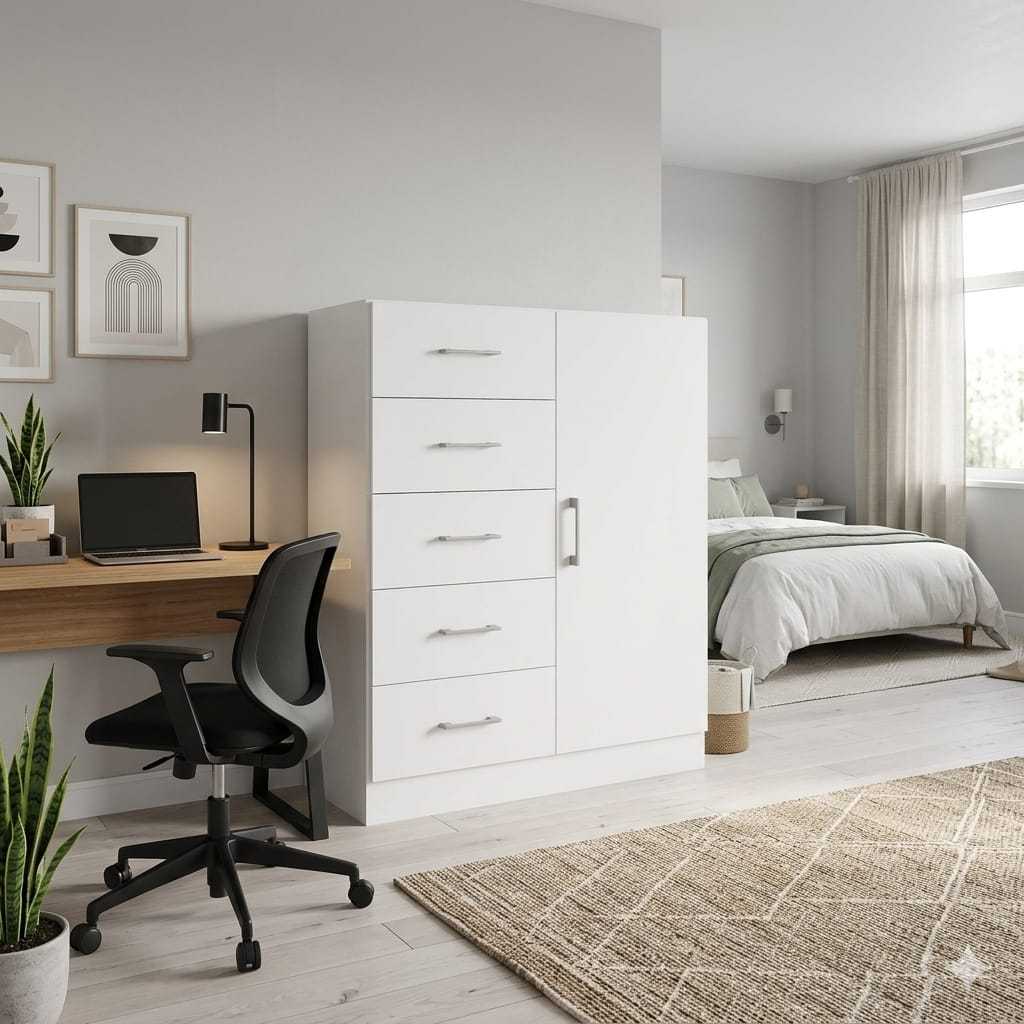 Cômoda Organizadora Londres 5 Gavetas e 1 Portas 