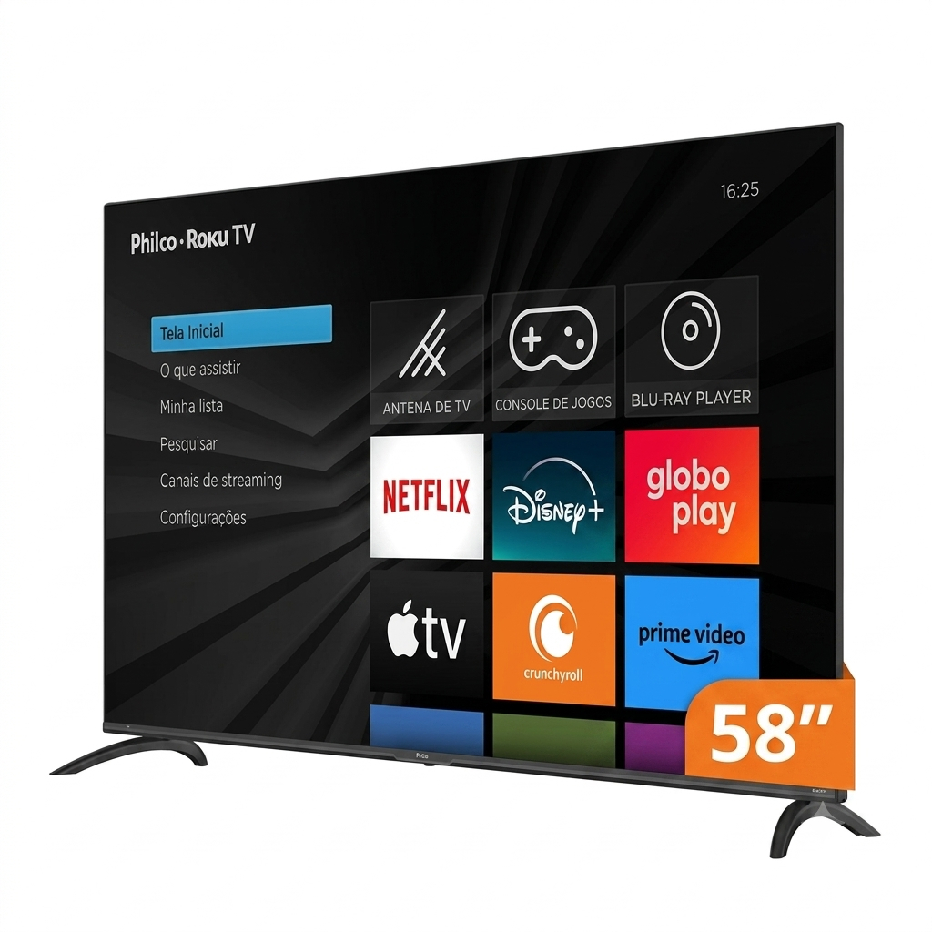 Smart TV Philco 58 4K UHD Roku Wi-Fi HDR10 Dolby A