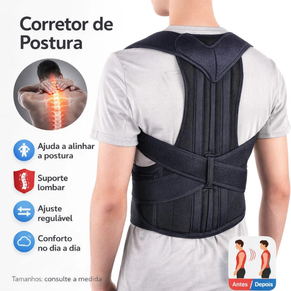 Corretor Postura Cinta Postural Para Coluna Corrig