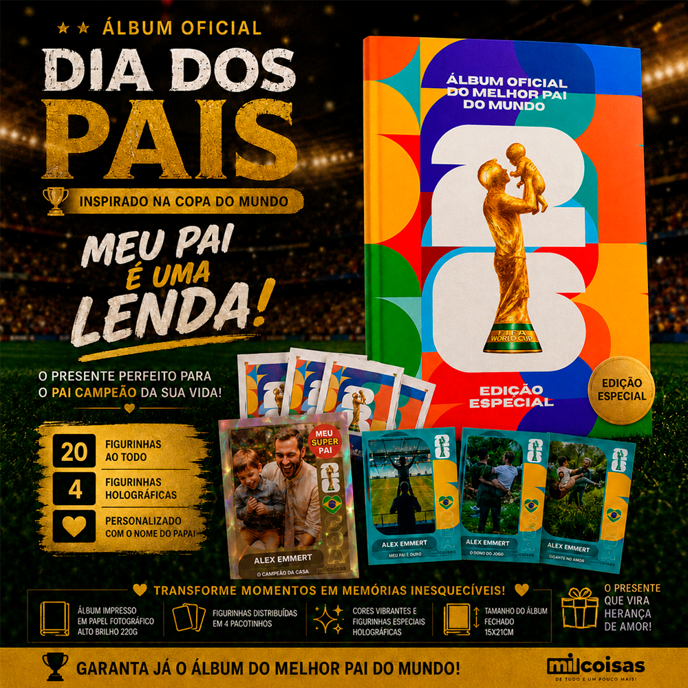 Álbum Dia dos Pais Personalizado | Figurinhas | P