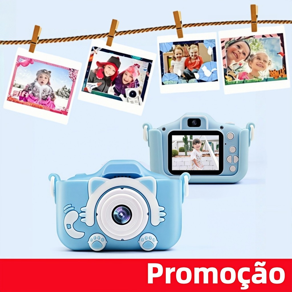 Câmera digital infantil anti-queda com jogos inte