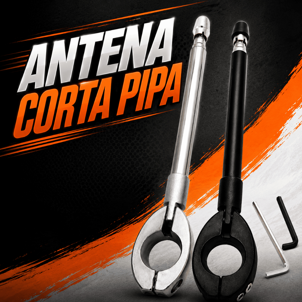 Antena Corta Pipa Moto Retrátil Anti Cerol Aço I
