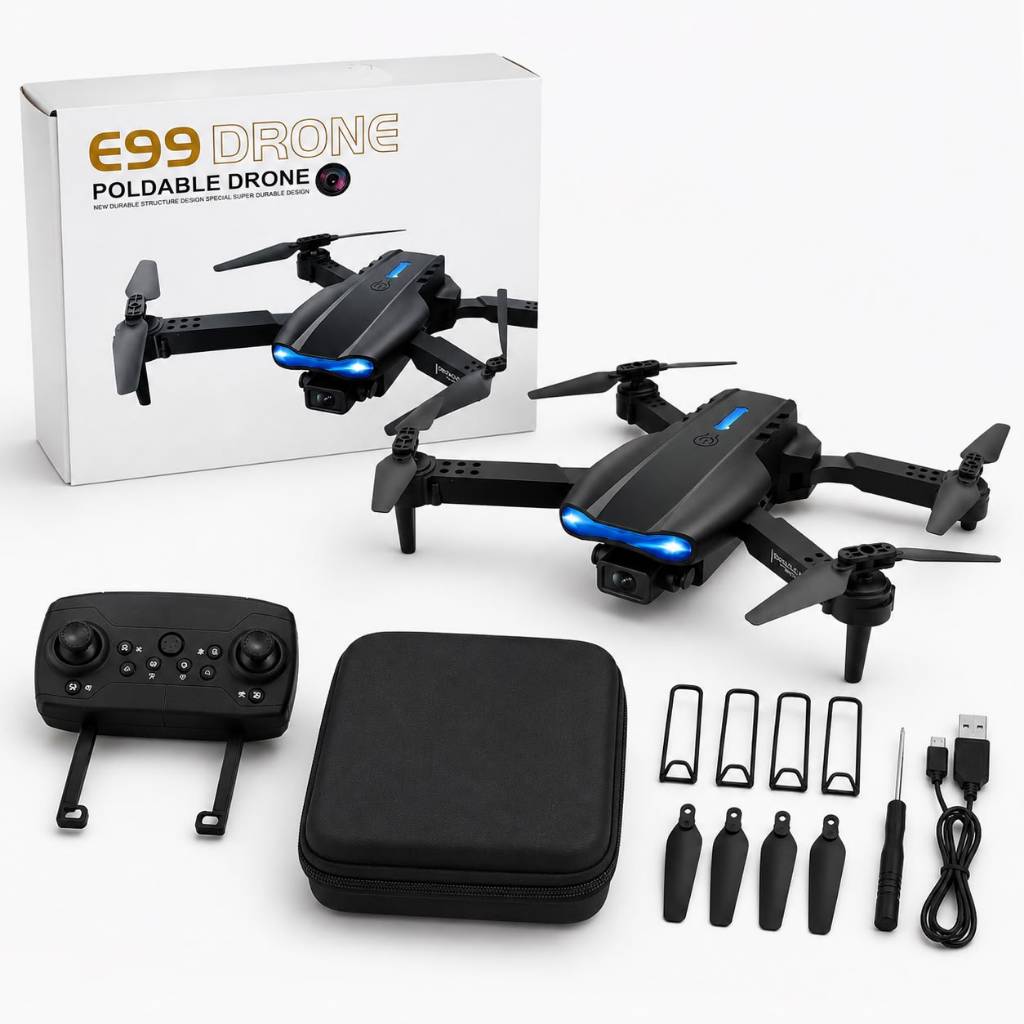 Drone E99 Câmera HD 4K Controle Remoto 2.4GHz Com