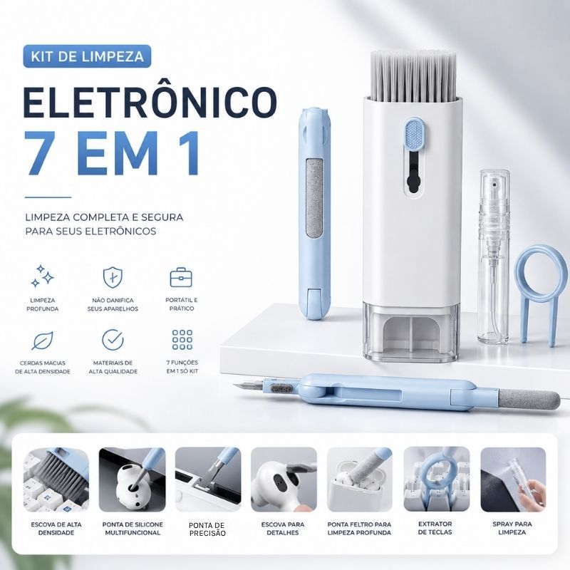 Escova 7 em 1 Para Limpeza de Eletrônicos Fones T