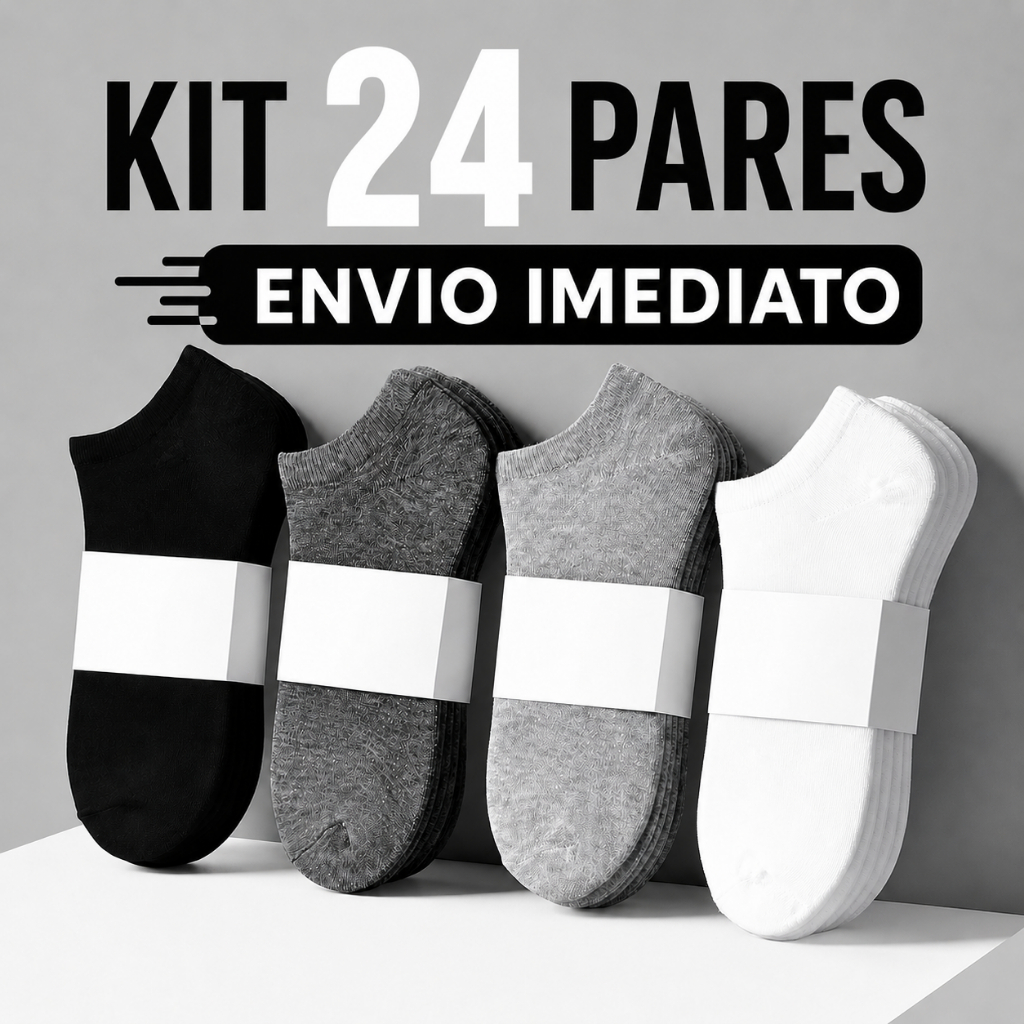 Kits Até 24 Pares De Meias Soquete unissex Menor