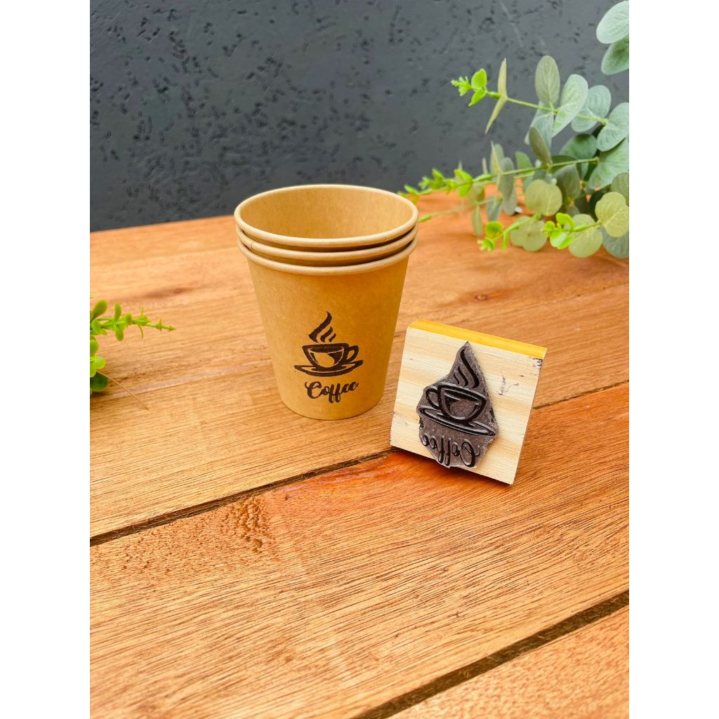 Kit carimbo personalizado 5x5cm com logomarca, par