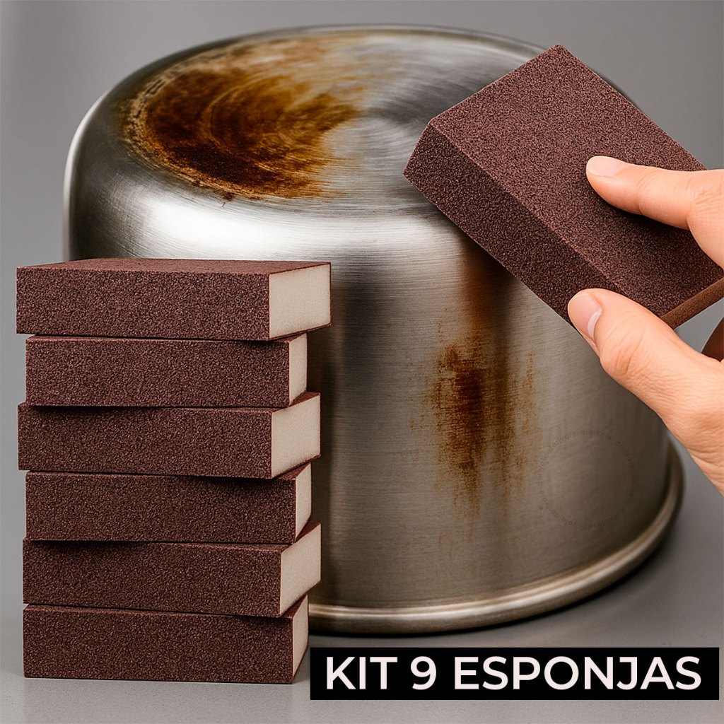 Kit Esponja Magica 9 6 4 3 2 un Remove Ferrugem e