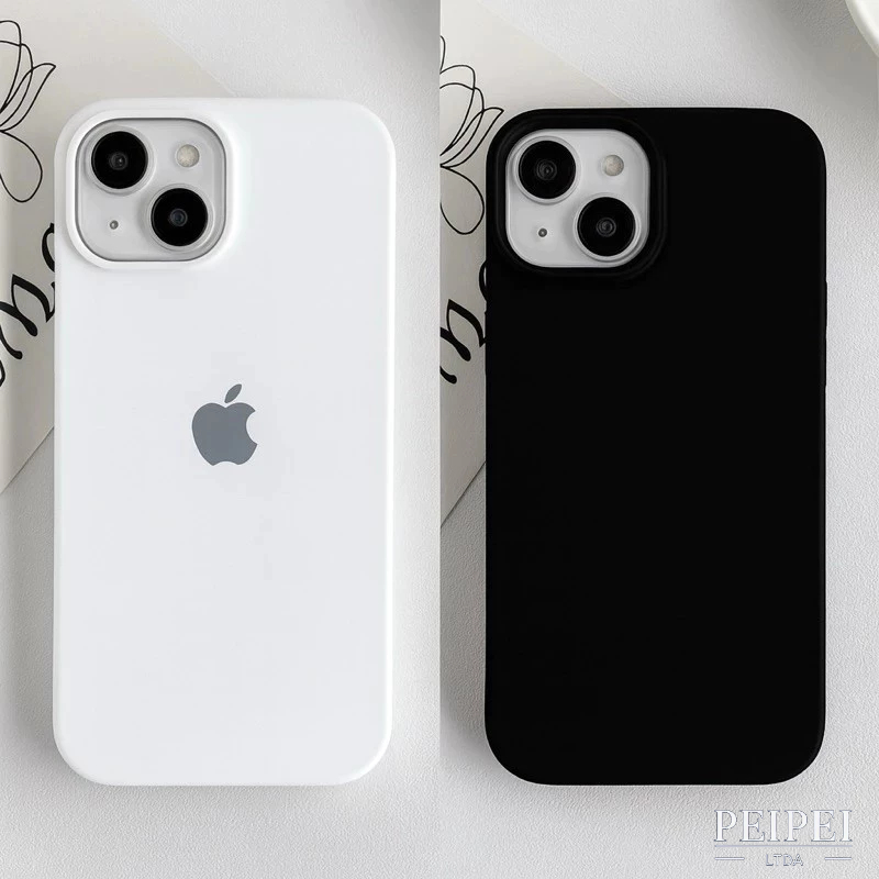 Capa Capinha Silicone Aveludada Cor PRETO BRANCO P