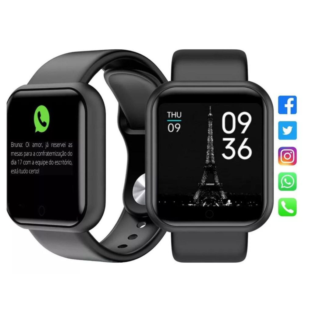 Relógio Smartwatch D20 Colocar foto com tela hd y