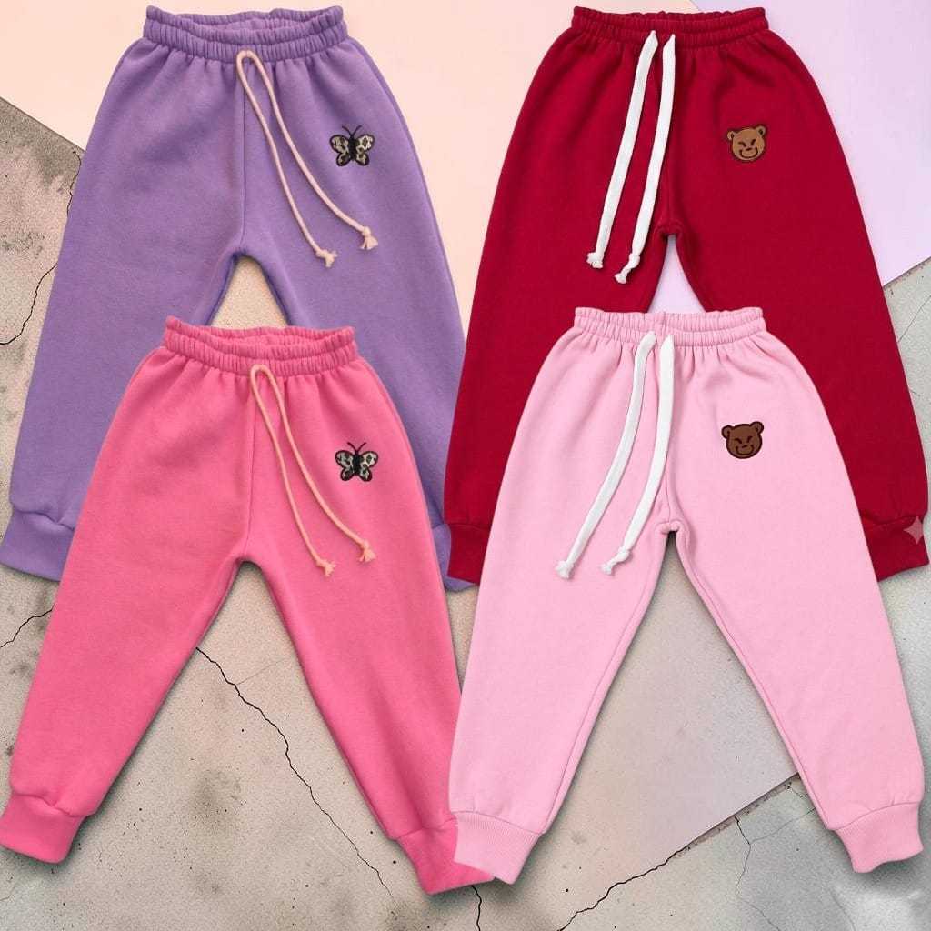 Kit 4 Calça De Moletom Infantil Calça Menina Inv