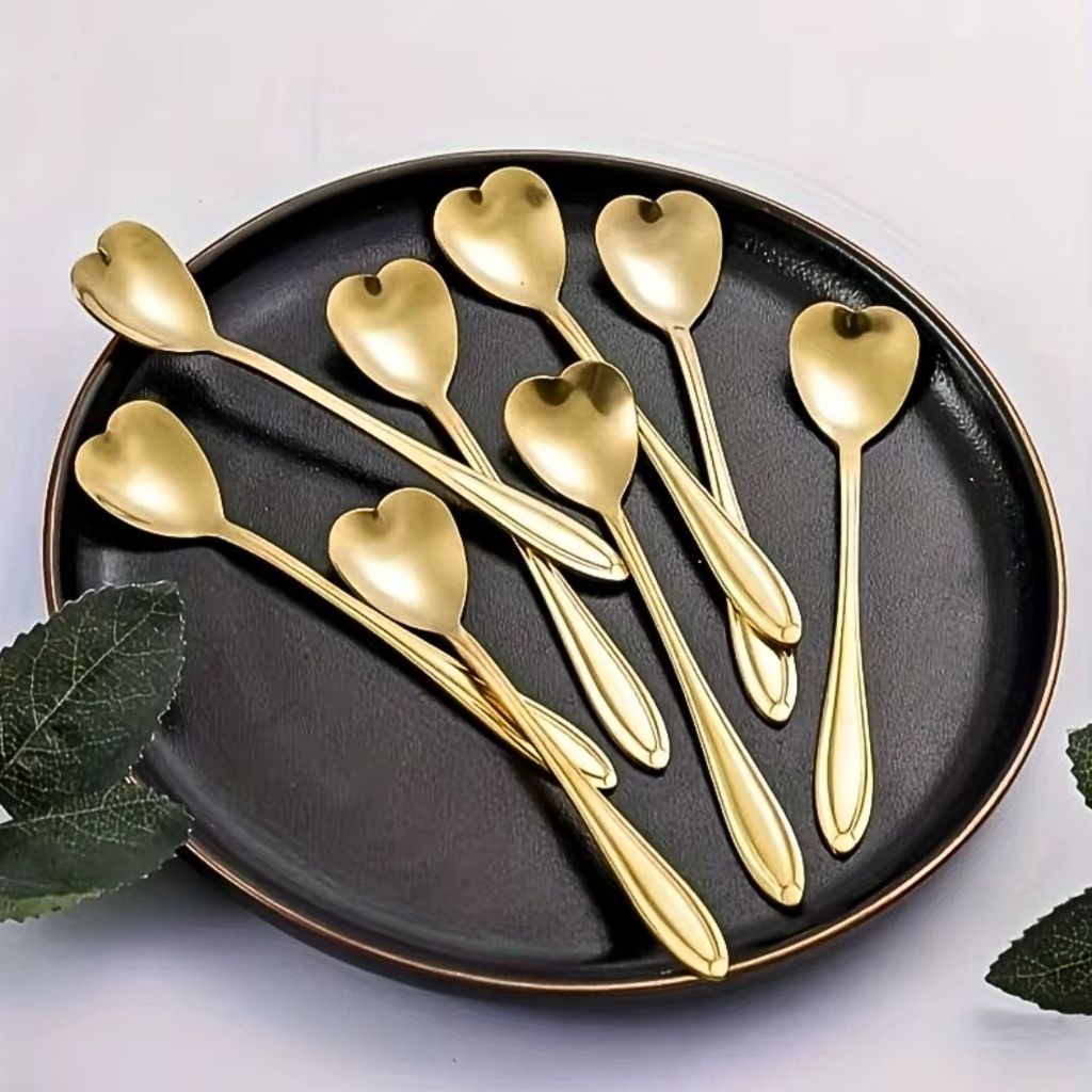 Kit 10 Colheres Coração Fofa para Cozinha Mesa P